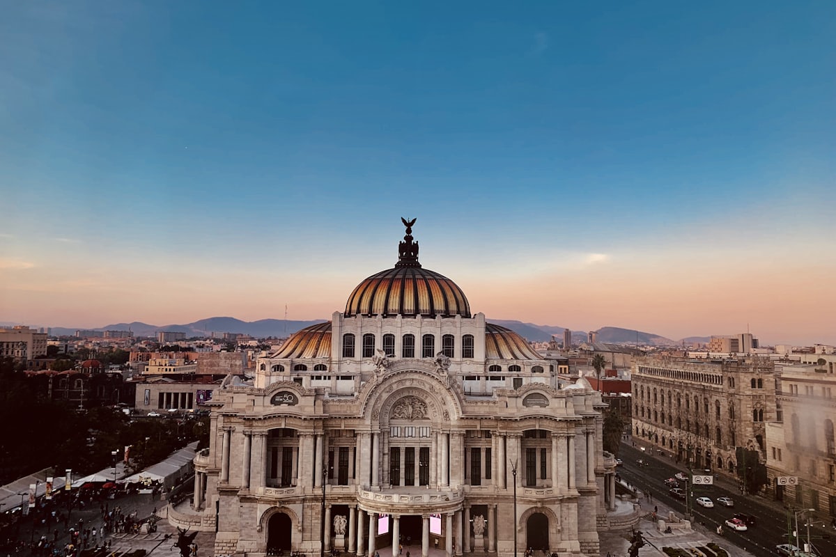 Palacio de Bellas Artes dome in Mexico City